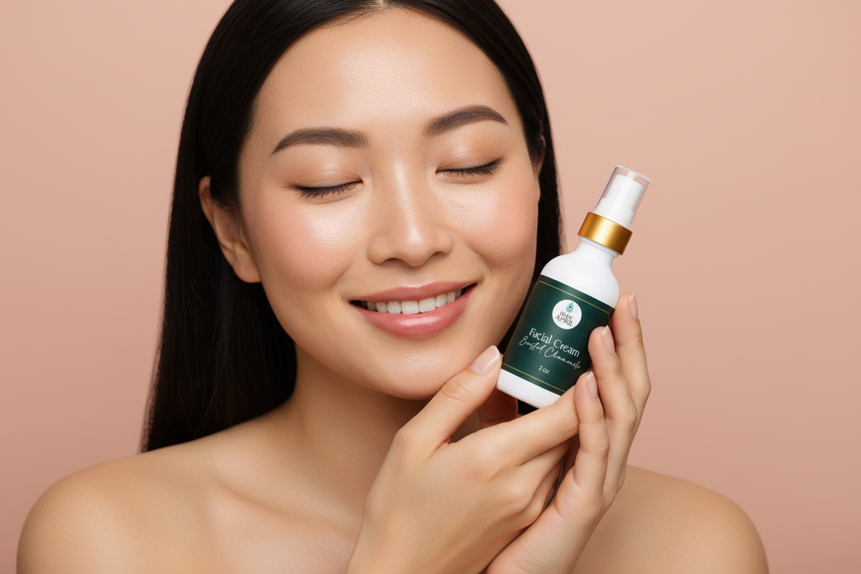 New Chinese Model with Pure April Facial Cream